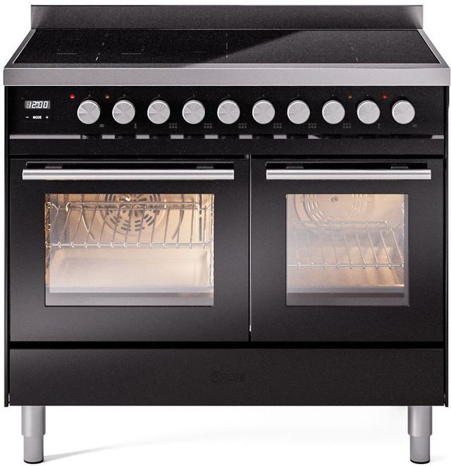 Ilve® Professional Plus II 40" Glossy Black Pro Style Induction Range-0