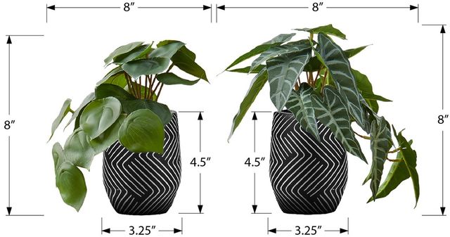 Monarch Specialties Inc. 2-piece 8" Artificial Plant with Black Pot-2