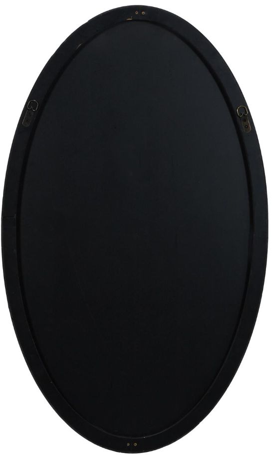 Deco Marche Black 24" Oval Thin Minimalistic Frame Mirror-2