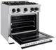 ZLINE Classic Autograph Edition 30" Stainless Steel Pro Style Gas with White Matte Door and Matte Black Accents-3