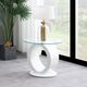 ACME Furniture Larry Glass Top End Table with White Base-1