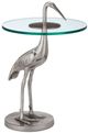 Currey & Company Crane Clear Accent Table with Silver Base-0