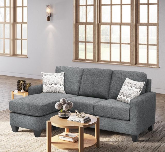 Legends Home Keaton Endurance Graphite Reversible Chaise Sofa-1