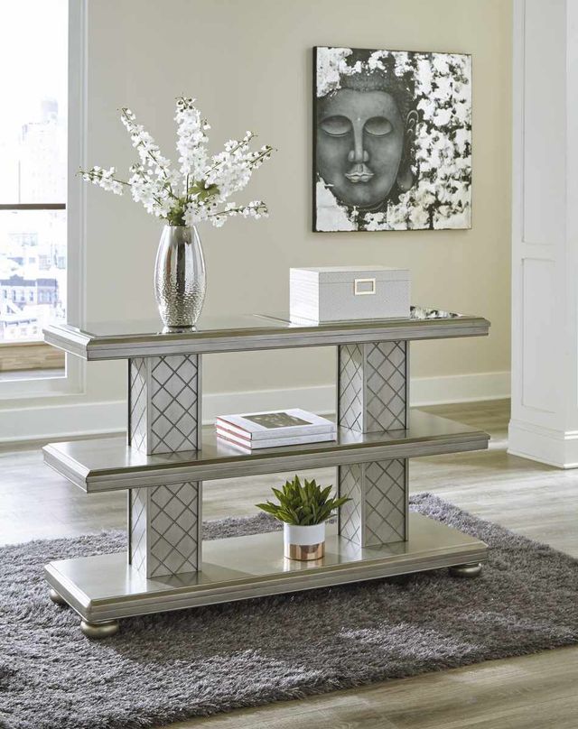 Signature Design by Ashley® Chevanna Platinum Sofa Table-4