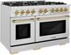 ZLINE Select Autograph Edition 48" Satin Stainless Steel Convection Pro Style Gas Range with Polished Gold Accents-2
