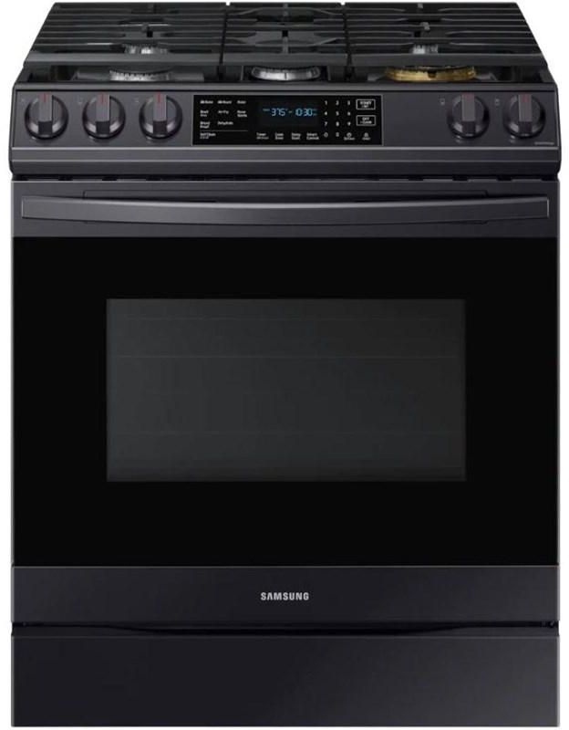 Samsung 30" Fingerprint Resistant Black Stainless Steel Front Control Slide-In Gas Range-1