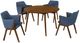 Armen Living Arcadia and Renzo 5-Piece Blue/Walnut Dining Set-0