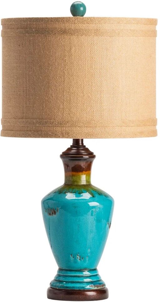 Crestview Collection Napa Distressed Turquoise Table Lamp-0