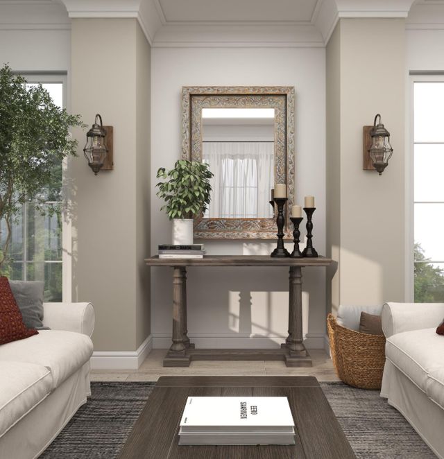 Deco Marche Distressed Light Brown Console Table-3