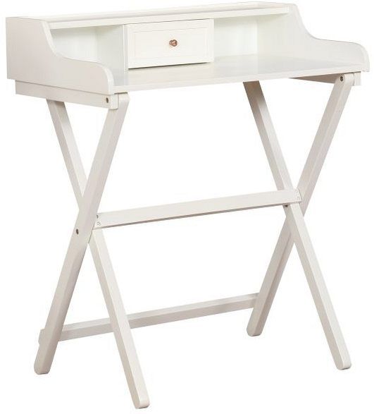 Linon Dakota White Folding Writing Desk-0