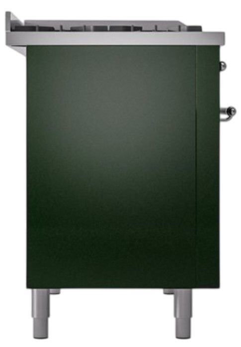 Ilve® Nostalgie II Noblesse 48'' Emerald Green Pro Style Dual Fuel Range with Chrome Trim-2