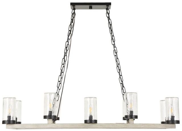 Uttermost® Edgecomb Faux Beechwood/Matte Black 10-Light Indoor-Outdoor Chandelier-3