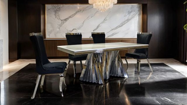 Furniture of America® Basilicata 2-Piece Black/Silver Dining Side Chair Set-2