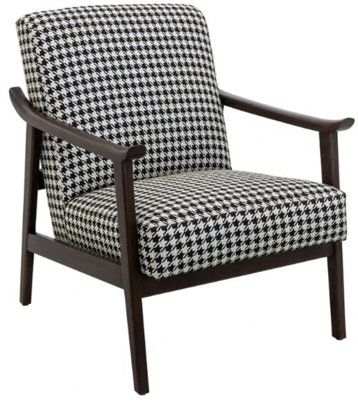 YHD Richton Houndstooth Black/Brown Lounge Chair-0