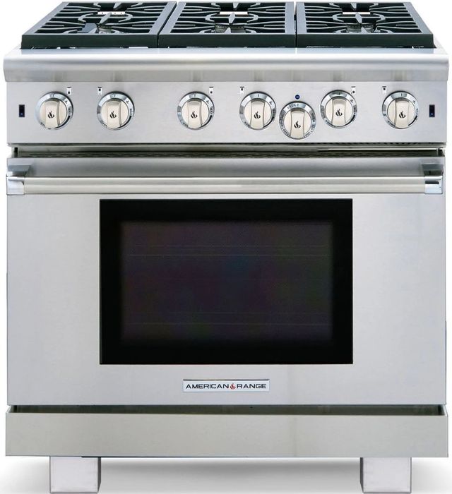 American Range Cuisine Series 36" Stainless Steel Pro Style Gas Range-0
