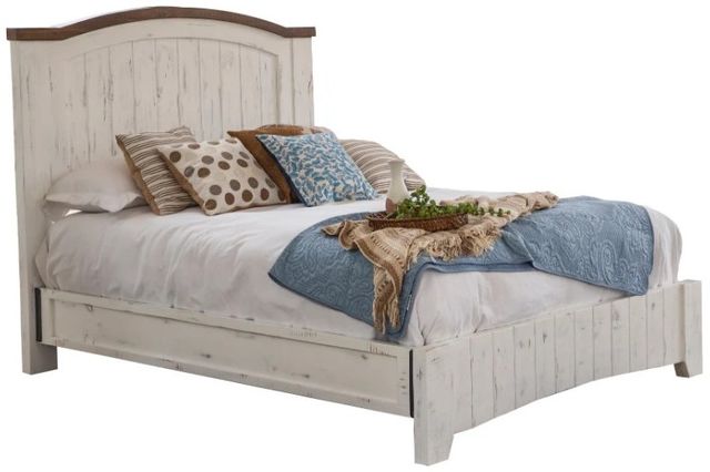 International Furniture Direct Pueblo White Queen Panel Bed-0