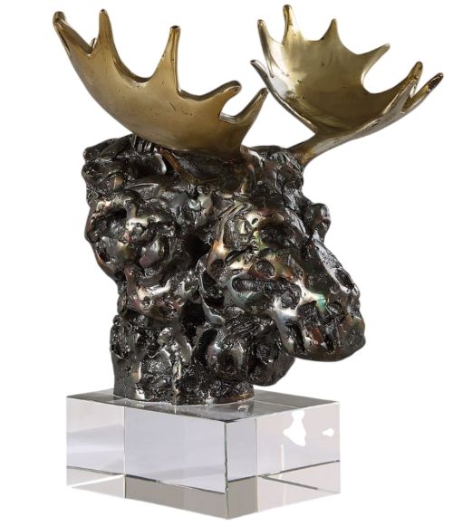 Uttermost® Moose Bust Bronze Sculpture-0