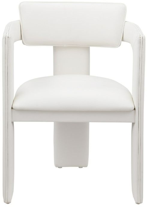 Meridian Furniture Brenda Cream Leather Upholstered Dining Arm Chair-1