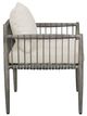 Uttermost® Borneo Dark Gray/Oyster White Wooden Outdoor Dining Arm Chair with Cushions-4