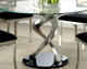 Furniture of America® Roxo Glass Top Dining Table with Silver/Black Base-1