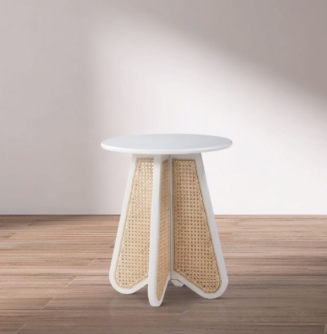 Meridian Furniture Butterfly White/Brown End Table-3