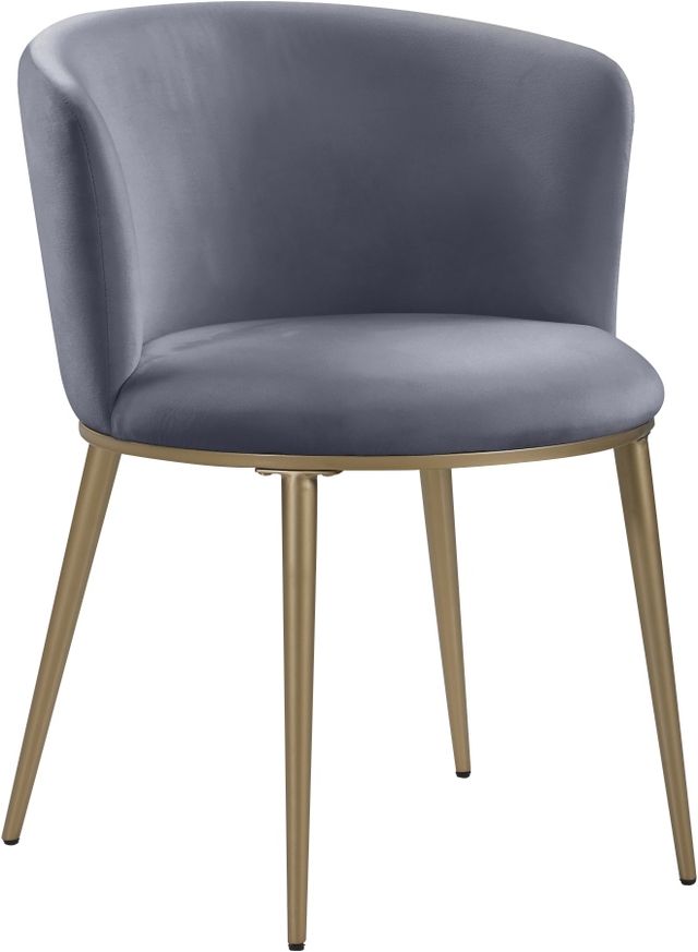 Meridian Furniture Skylar Grey-Gold Velvet Dining Chair-0