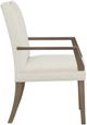 Fairfield® Customizable Dining Entree Nickel Metal Pull Short Back Arm Chair-2