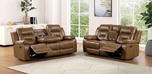 Furniture of America® Ezekius Brown Manual Recliner-1