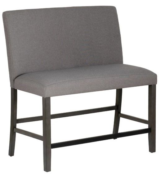 Powell® Seneca Gray Upholstered Counter Bench-0