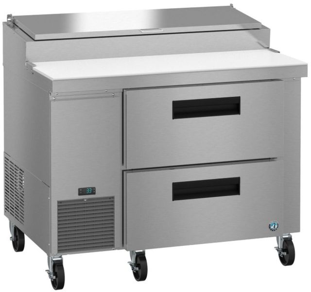 Hoshizaki 46" 11.23 Cu. Ft. Stainless Steel Single Section Pizza Prep Table Refrigerator with Stainless Drawers -1
