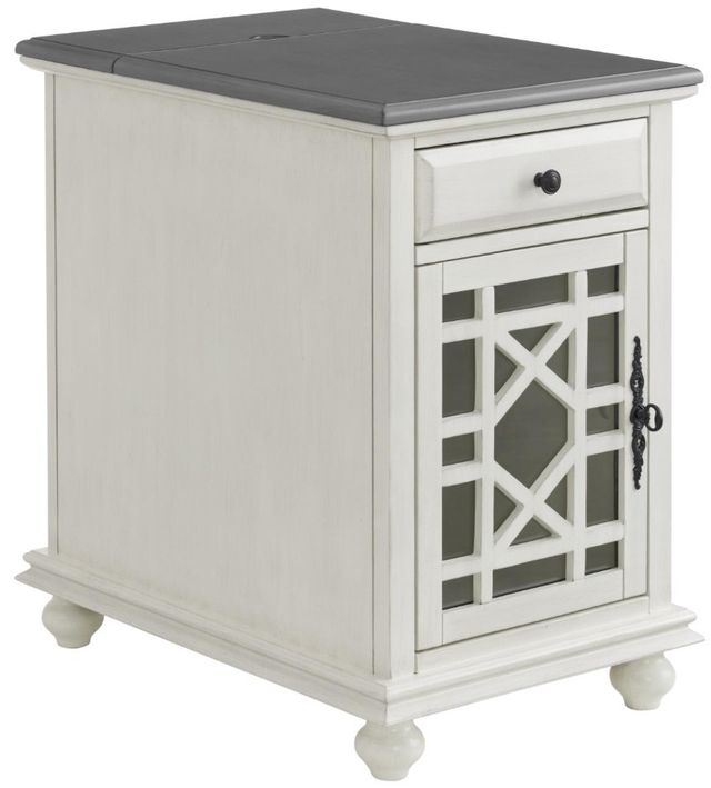 Martin Svensson Elegant Gray Chairside Table with White Base-0