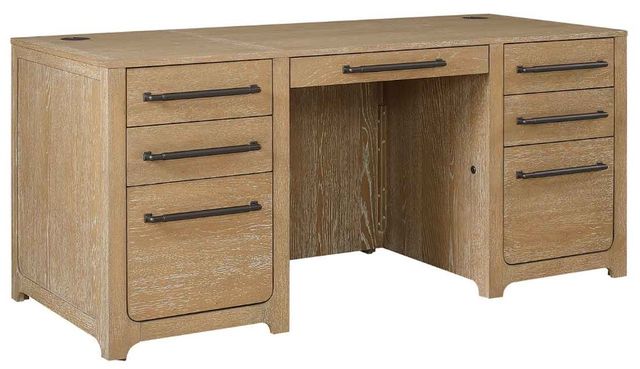 Martin Furniture Canyon Drive Natural Oak Double Pedestal Desk-0
