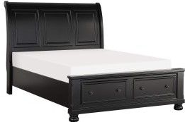 Mazin Furniture Laurelin Black Eastern King Sleigh Bed-1