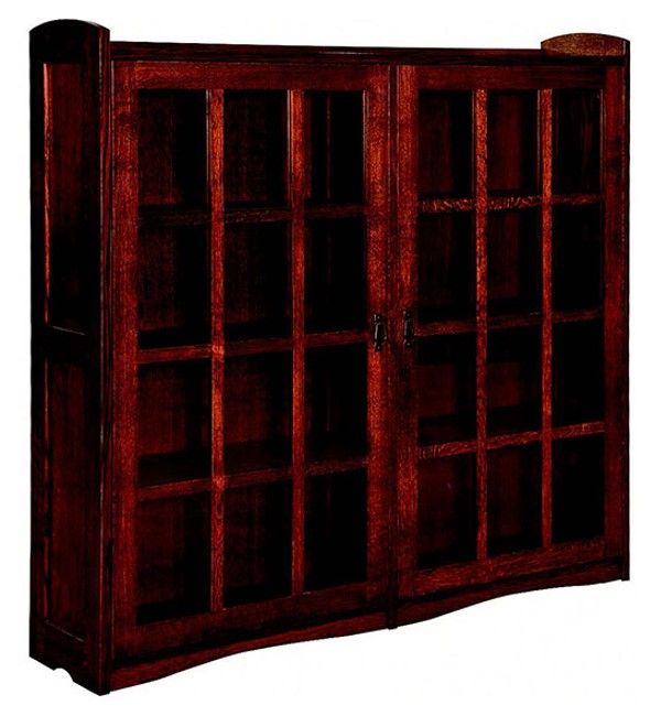 Fusion Designs Customizable Bungalow Mission Double Door Bookcase-0