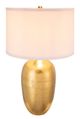 A & B Home Gold/White Round Aluminum Sheet Fabric Shade Table Lamp-2