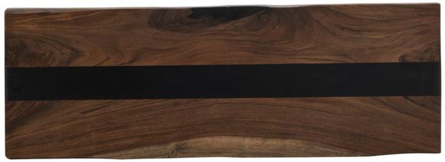 International Furniture Direct Riverwood Brown Sofa Table with Black Base-4