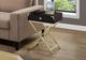 Monarch Specialties Inc. Espresso 24"H Accent Table with Gold Metal Legs-2