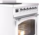 Ilve® Nostalgie II Noblesse 30'' White Pro Style Induction Range with Chrome Trim-4