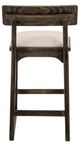 International Furniture Direct Black Balam 2-Piece Stained Dark/White 24" Faux Leather Upholstered Barstool Set-4