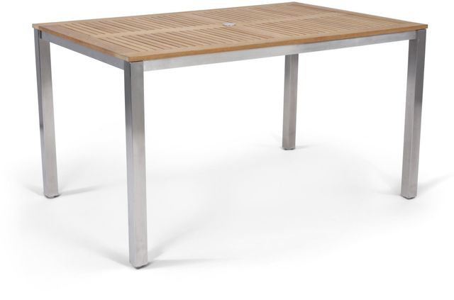 homestyles® Aruba Brown Dining Table with Stainless Steel Frame-0
