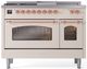 Ilve® Nostalgie II Series 48" Antique White Pro Style Dual Fuel Range-0