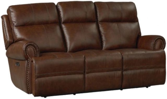 Bassett® Furniture Club Level Claremont Kobe Leather Power Reclining Sofa-0