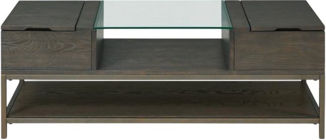 Riverside Furniture Hyde Glass Top Coffee Table with Caviar Base-2