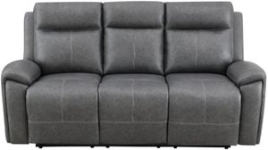 Steve Silver Co. Gaston Gray Manual Reclining Sofa with Drop-Down Console
