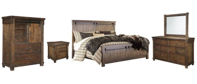 Signature Design by Ashley® Lakeleigh 5-Piece Brown King Panel Bed Set-0