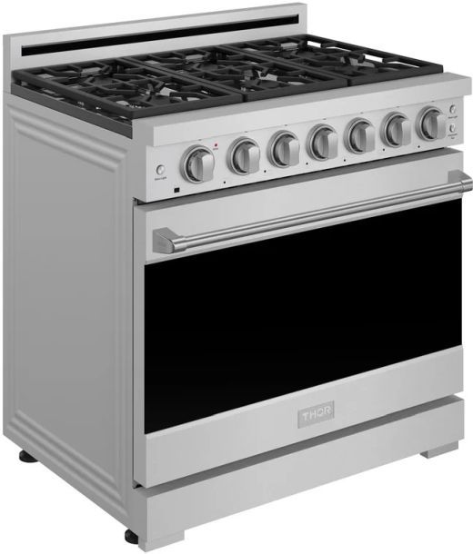 Thor Kitchen® Gordon Ramsay 36" Stainless Steel Freestanding Pro Style Gas Range-2