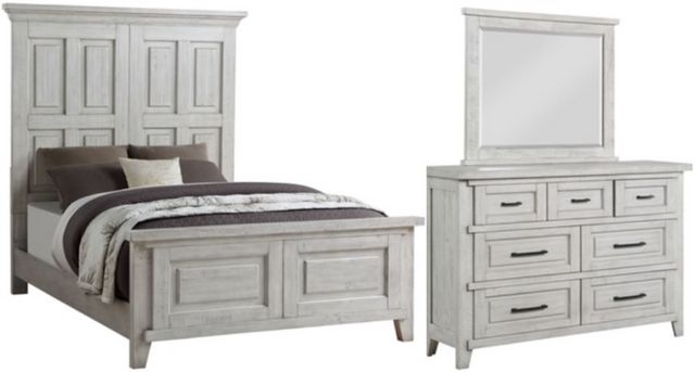 American Wholesale Furniture Hayfield 3-Piece White Queen Panel Bedroom Set-0
