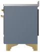 Ilve® Majestic III 48" Blue Gray Pro Style Induction Range with Solid Door and Brass Trim-4