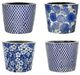 A & B Home 4-Piece Blue/White Planter Set-0