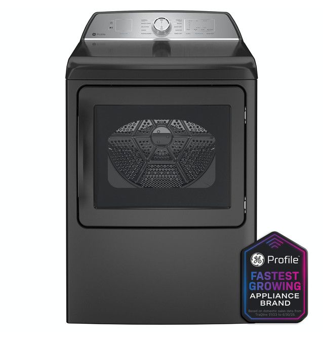 GE Profile™ 7.4 Cu. Ft. Diamond Gray Front Load Natural Gas Dryer -2